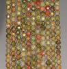 4MM Unakite Gemstone Faceted Round Loose Beads 15 inch Full Strand (80002001-A64)