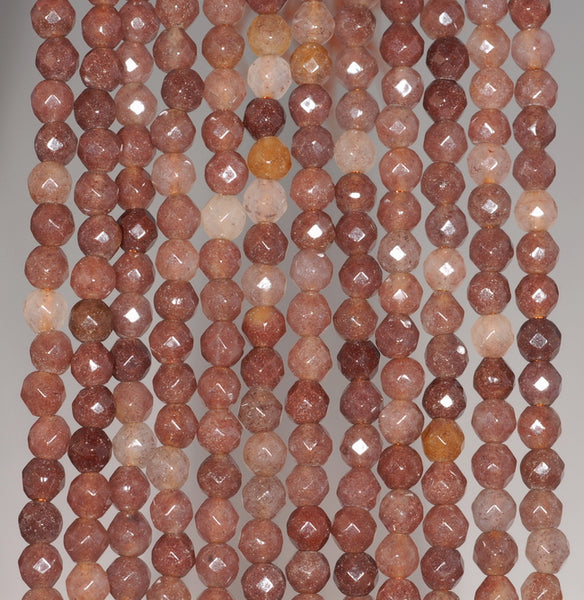 4MM Purple Aventurine Gemstone Faceted Round Loose Beads 15 inch Full Strand (80002015-A66)