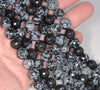 6MM Snowflake Obsidian Gemstone Faceted Round Loose Beads 15 inch Full Strand (80002017-A65)