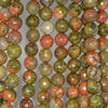 6MM Unakite Gemstone Faceted Round Loose Beads 15 inch Full Strand (80002023-A64)