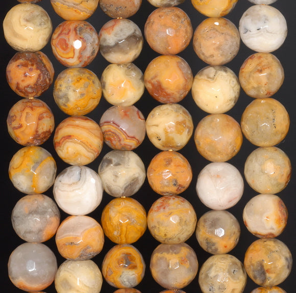 6MM Crazy Lace Agate Gemstone Faceted Round Loose Beads 15 inch Full Strand (80002025-A62)