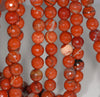 6MM Red Brecciated Jasper Gemstone Faceted Round Loose Beads 15 inch Full Strand (80002027-A66)