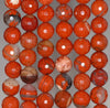 6MM Red Brecciated Jasper Gemstone Faceted Round Loose Beads 15 inch Full Strand (80002027-A66)