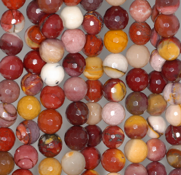 8MM Mookiate Gemstone Faceted Round Loose Beads 7 inch Half Strand (80002028 H-A64)