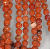 8MM Red Brecciated Jasper Gemstone Faceted Round Loose Beads 7 inch Half Strand (80002033 H-A66)