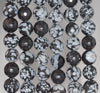 10MM Snowflake Obsidian Gemstone Faceted Round Loose Beads 7 inch Half Strand (80002040 H-A65)