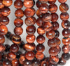 10MM Red Tiger Eye Gemstone Faceted Round Loose Beads 7 inch Half Strand (80002041 H-A63)