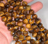 10MM Yellow Tiger Eye Gemstone Faceted Round Loose Beads 7 inch Half Strand (80002042 H-A63)