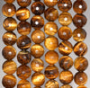 10MM Yellow Tiger Eye Gemstone Faceted Round Loose Beads 7 inch Half Strand (80002042 H-A63)