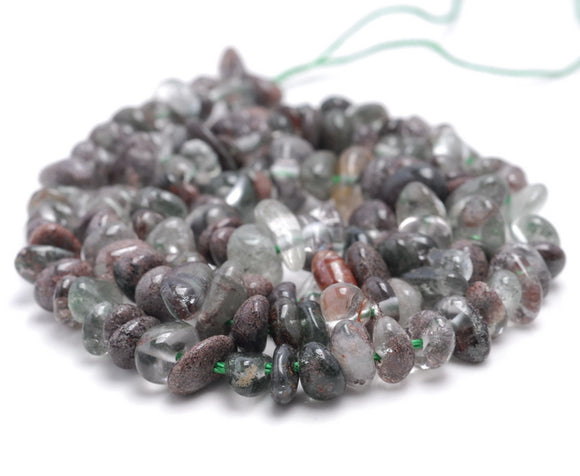 6-7MM Phantom Quartz Gemstone Pebble Nugget Granule Loose Beads 16 inch Full Strand (80002070-A9)