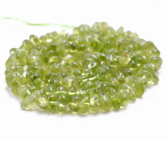 6-7MM Peridot Gemstone Pebble Nugget Chip Loose Beads 15.5 inch (80002074-A9)