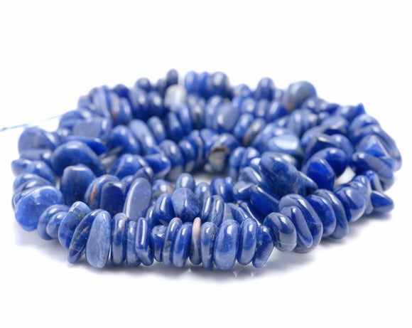 7-8MM Dumortierite Gemstone Pebble Chip Loose Beads 15.5 inch (80002076-A10)