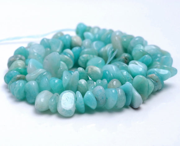 8-9MM Amazonite Gemstone Pebble Chip Loose Beads 15.5 inch (80002082-A10)