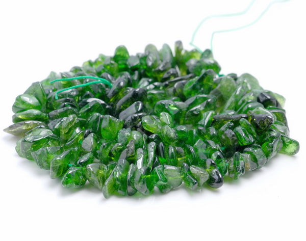 6-7MM Diopside Gemstone Pebble Nugget Chip Loose Beads 15.5 inch (80002084-A11)