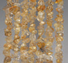 7-8MM Golden Rutilated Quartz Gemstone Pebble Nugget Chip Loose Beads 15.5 inch (80002086-A11)