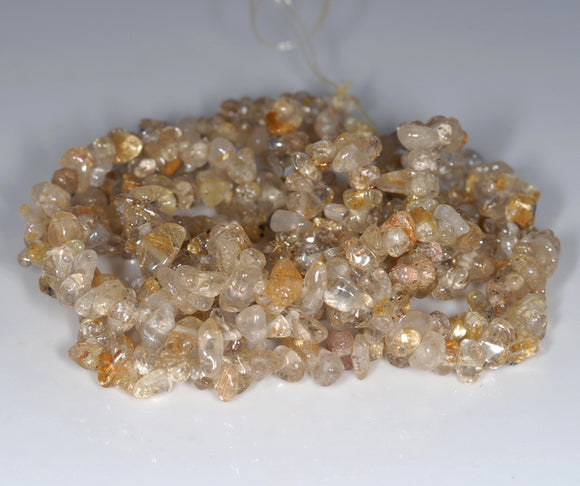 5-6MM Golden Rutilated Quartz Gemstone Pebble Nugget Chip Loose Beads 34 inch (80002092-A11)