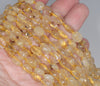 8-10MM Golden Rutilated Quartz Gemstone Pebble Nugget Granule Loose Beads 15.5 inch Full Strand (80002106-A12)