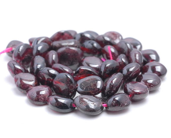 9-1OMM Red Garnet Gemstone Nugget Pebble Loose Beads 15 inch Full Strand (80002112-A8)