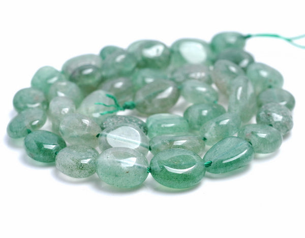 9-10MM Green Aventurine Gemstone Nugget Pebble Loose Beads 15.5 inch Full Strand (80002115-A8)