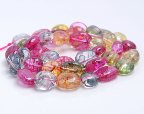 9-10MM Rainbow Quartz Gemstone Nugget Pebble Loose Beads 15.5 inch Full Strand (80002118-A8)