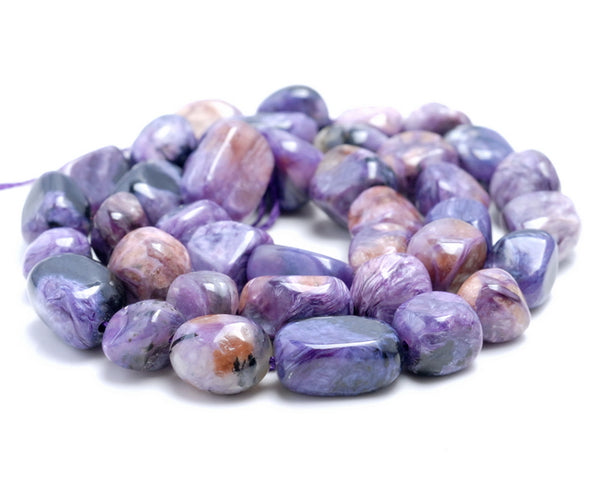 8-9MM Charoite Gemstone Nugget Pebble Loose Beads 15.5 inch Full Strand (80002121-A8)