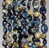 6-7MM Blue Tiger Eye Gemstone Pebble Nugget Granule Loose Beads 15.5 inch Full Strand (80002123-A7)