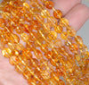 7-8MM Citrine Gemstone Pebble Nugget Granule Loose Beads 15.5 inch Full Strand (80002125-A7)