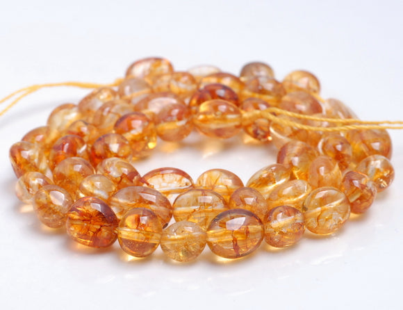 7-8MM Citrine Gemstone Pebble Nugget Granule Loose Beads 15.5 inch Full Strand (80002125-A7)