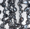 10-12MM Black Tourmaline Gemstone Pebble Nugget Chip Loose Beads 15.5 inch (80002132-A7)