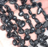 10-12MM Black Tourmaline Gemstone Pebble Nugget Chip Loose Beads 15.5 inch (80002132-A7)