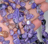 10-12MM Charoite Gemstone Pebble Nugget Chip Loose Beads 15.5 inch (80002135-A7)