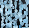 10-12MM Aquamarine Gemstone Pebble Nugget Chip Loose Beads 15.5 inch (80002136-A6)