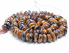 9-10MM Yellow Tiger Eye Gemstone Rondelle Slice Loose Beads 16 inch Full Strand (80002138-A6)