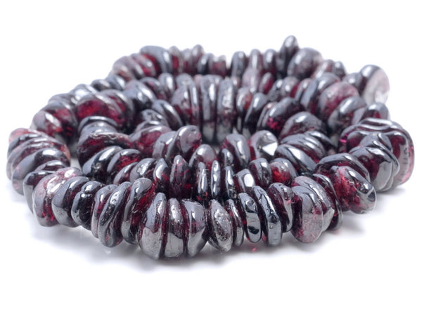 10-12MM Red Garnet Gemstone Rondelle Slice Loose Beads 16 inch Full Strand (80002139-A6)