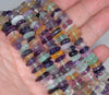 10-12MM Rainbow Fluorite Gemstone Rondelle Slice Loose Beads 16 inch Full Strand (80002141-A6)