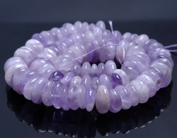 12-13MM Lavender Amethyst Gemstone Rondelle Slice Loose Beads 16 inch Full Strand (80002143-A6)