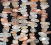 12-14MM Orange Moonstone Gemstone Stick Pebble Chip Loose Beads 15,5 inch (80002154-A4)