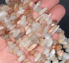 12-14MM Orange Moonstone Gemstone Stick Pebble Chip Loose Beads 15,5 inch (80002154-A4)