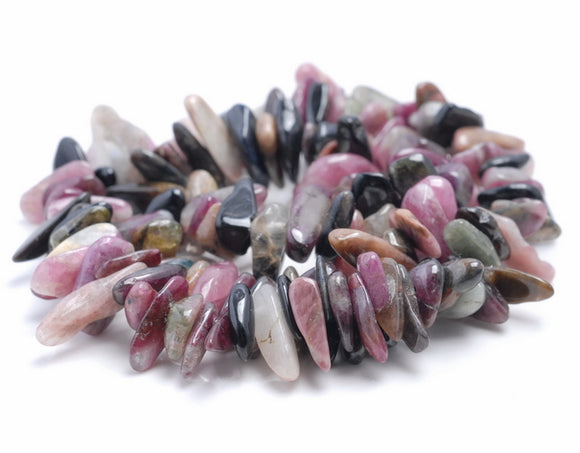 12-14MM Tourmaline Gemstone Stick Pebble Chip Loose Beads 15 inch (80002159-A4)