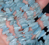 12-14MM Aquamarine Gemstone Stick Pebble Chip Loose Beads 16 inch (80002166-A35)