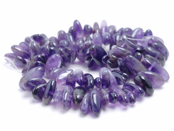 12-14MM Amethyst Gemstone Stick Pebble Chip Loose Beads 15.5 inch (80002169-A10)