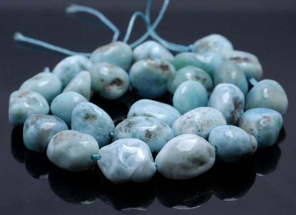 9-10MM Larimar Gemstone Pebble Nugget Granule Loose Beads 15.5 inch Full Strand (80002177-A2)