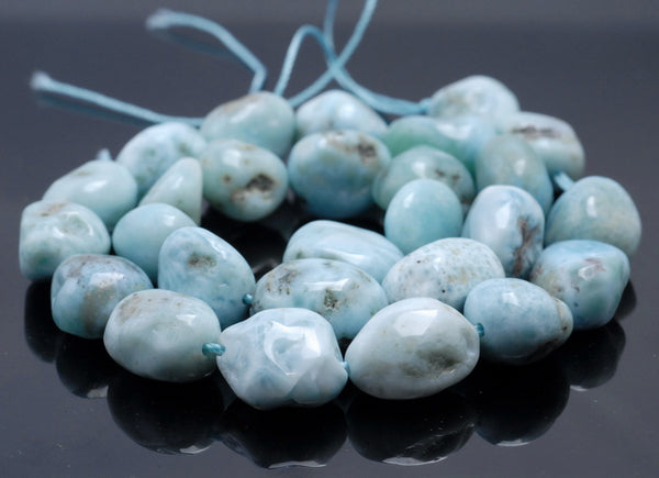 11-13MM Larimar Gemstone Pebble Nugget Granule Loose Beads 15.5 inch Full Strand (80002178-A2)