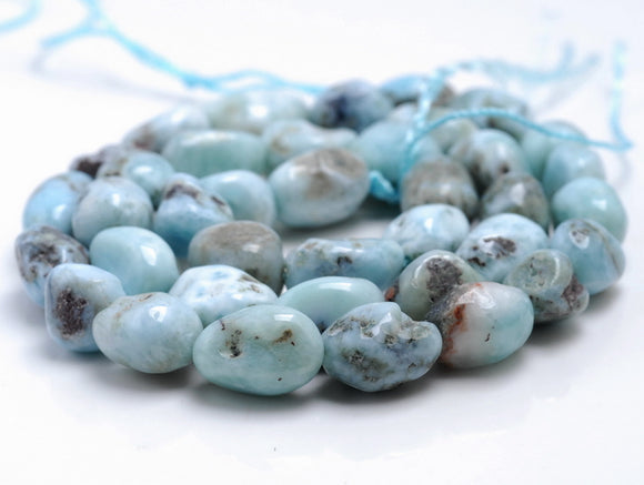 8MM Larimar Gemstone Pebble Nugget Granule Loose Beads 15.5 inch Full Strand (80002179-A2)