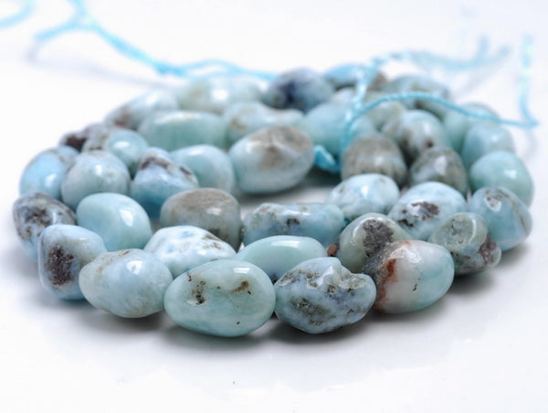 8MM Larimar Gemstone Pebble Nugget Granule Loose Beads 15.5 inch Full Strand (80002179-A2)