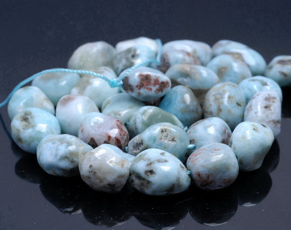 10-11MM Larimar Gemstone Pebble Nugget Granule Loose Beads 15.5 inch Full Strand (80002183-A1)