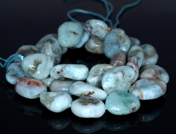 11-13MM Larimar Gemstone Pebble Nugget Granule Loose Beads 16 inch Full Strand (80002185-A1)