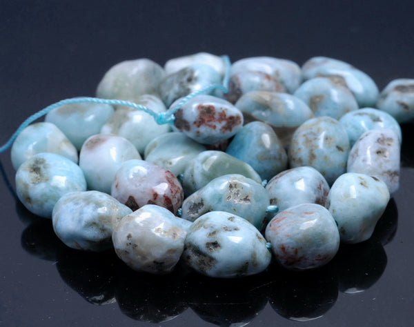 12-13MM Larimar Gemstone Pebble Nugget Granule Loose Beads 15.5 inch Full Strand (80002186-A1)