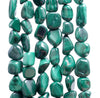 6-7MM Green Malachite Gemstone Pebble Nugget Granule Loose Beads 15 inch Full Strand (80002188-A35)