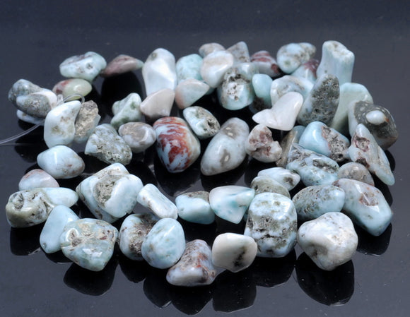 10-13MM Larimar Gemstone Pebble Nugget Chip Loose Beads 15.5 inch (80002197-A0)